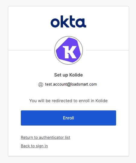 Enroll screen